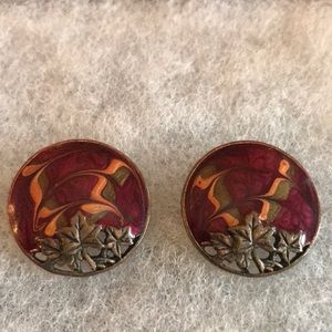 Signed Edgar Berebi Maple Leaf Earrings